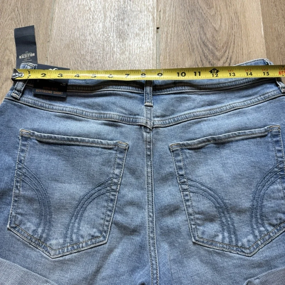 Hollister‎ High-Rise Boyfriend Denim Shorts Cuffed Womens Size 11 (30) 3